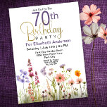 Hübsche Wildblumen 70. Geburtstag Einladung<br><div class="desc">Hübsche Wildblumen 70. Geburtstag Einladung für Frauen. Einfach den Beispieltext selbst ändern, indem Sie auf diese Vorlage personalisieren klicken. Klicken Sie im Entwurfstool auf Bearbeiten, um den Schriftart, die Farbe des Schriftartes, die Größe des Schriftartes zu ändern, oder um Text- oder Entwurfselemente hinzuzufügen/zu löschen/zu ändern. Die Einladung zum Geburtstag steht...</div>