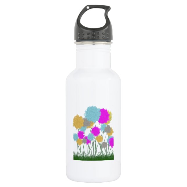 Hübsche Wildblumen Edelstahlflasche (Vorderseite)