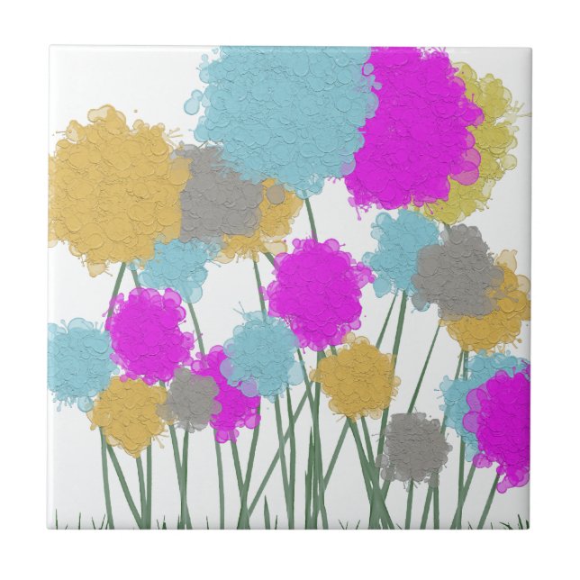 Hübsche Wildblumen Fliese (Vorderseite)