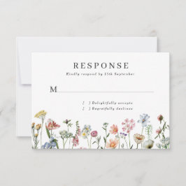 Hübsche Wildblumen Hochzeit-RSVP-Karte RSVP Karte