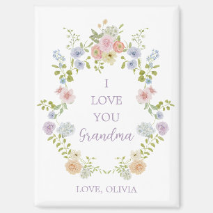 Hübsche Wildblumen im Frühjahr Liebe You Oma Magnet