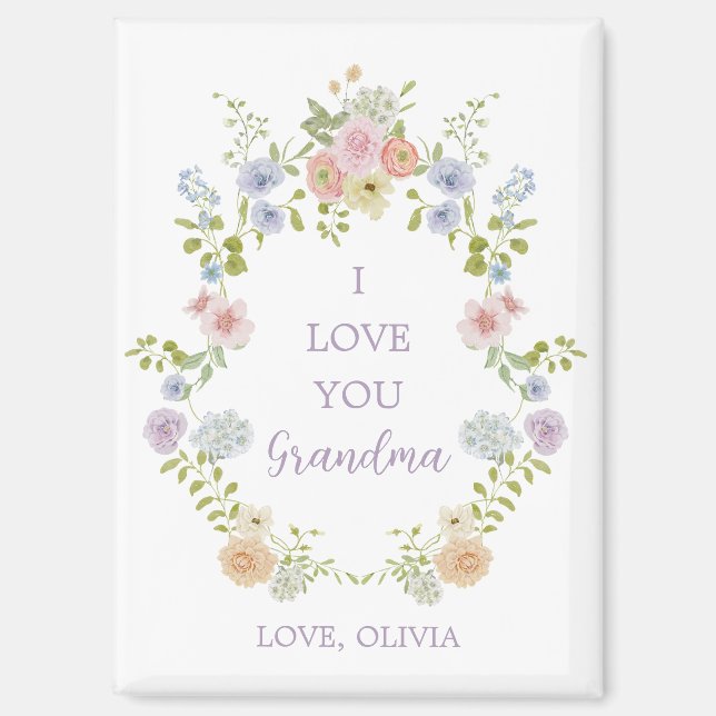 Hübsche Wildblumen im Frühjahr | Liebe You Oma Magnet (Vorderseite)