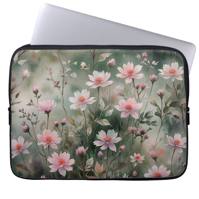 Hübsche Wildblumen Laptopschutzhülle (Vorderseite)