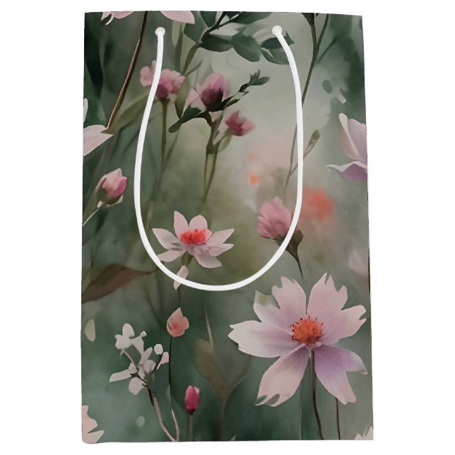 Hübsche Wildblumen Mittlere Geschenktüte (Vorderseite)