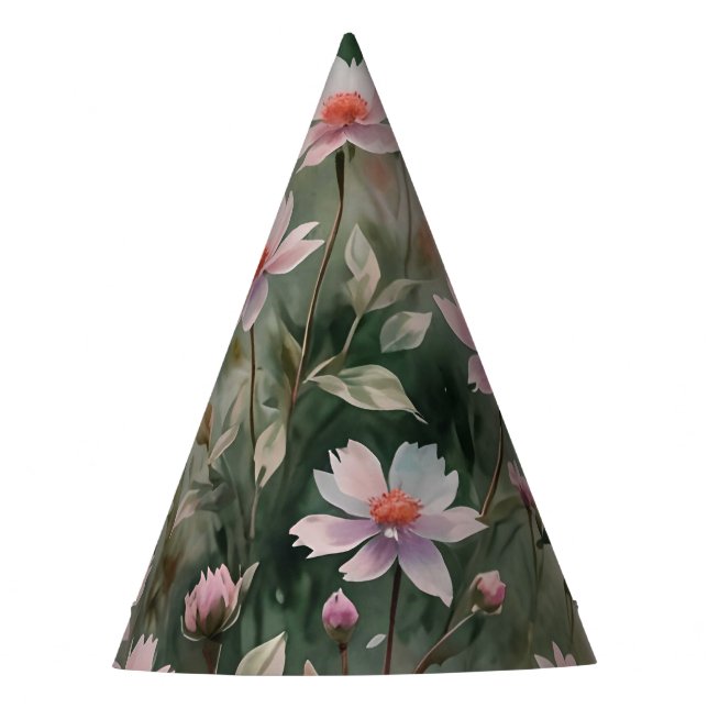 Hübsche Wildblumen Partyhütchen (Vorderseite)