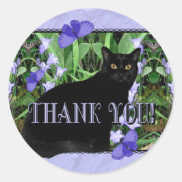 Hübsche Wildblumen und Katzen Danke Stickers