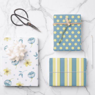 Hübsche Wildblumen Wrapping Paper Set 3 Geschenkpapier Set