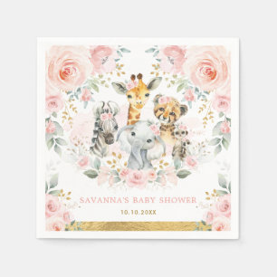 Hübsche Wildtiere Jungle Safari Baby Dusche Serviette