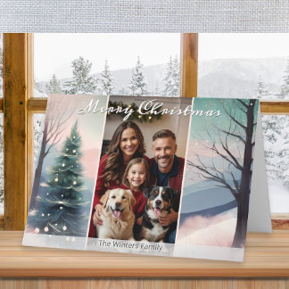 Hübsche Winterlandschaft Elegante Wasserfarbe 1 Fo Feiertagskarte