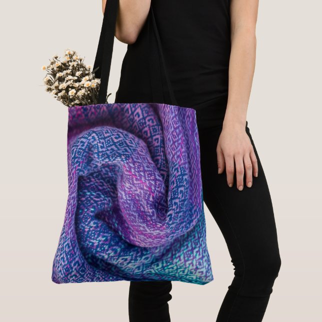 Hübsche Wolle Lila und blau gemischt Tasche (Von Nahem)