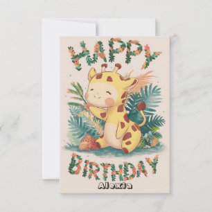 Hübsche Wünsche Giraffe Geburtstag Karte
