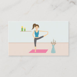 Hübsche Yoga-Frauen in einem stilvollen Zimmer Visitenkarte