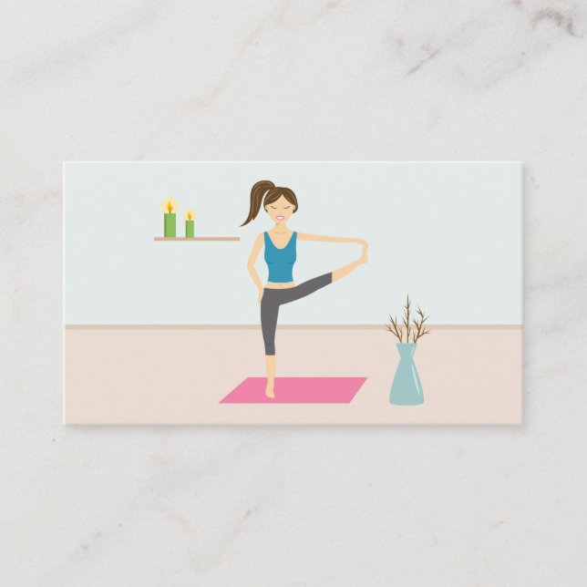 Hübsche Yoga-Frauen in einem stilvollen Zimmer Visitenkarte (Vorderseite)