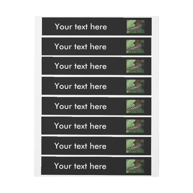 Hübsche Zebra Longwing Butterfly Custom Labels Rundum-Adressaufkleber (Bogen)