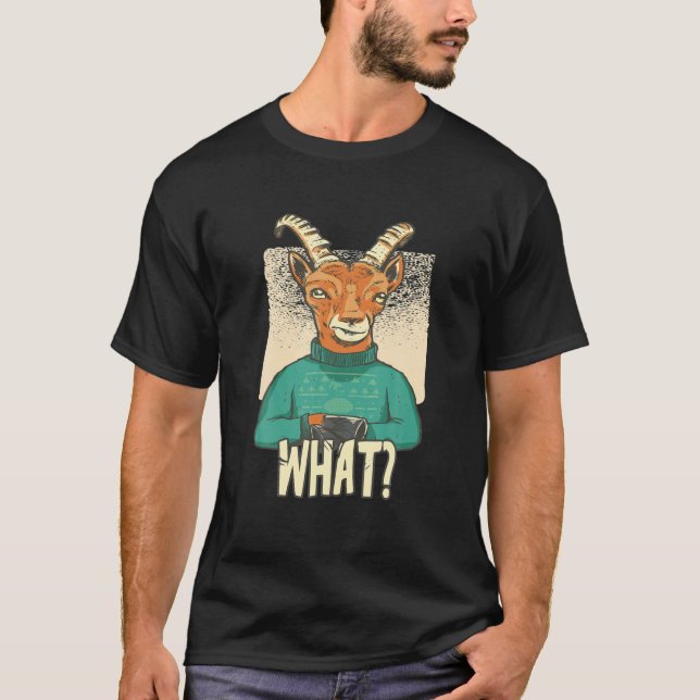 Hübsche Ziege mit einem üppigen Pullover, was? T-Shirt (Vorderseite)