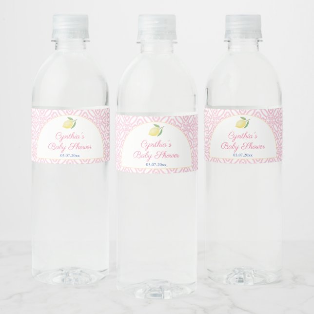 Hübsche Zitronen Arch Pink White Baby Dusche Party (Flaschen)