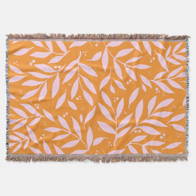 Hübsche Zweige - orange und rosa Decke (Vorderseite)