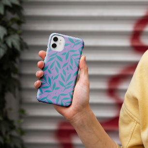 Hübsche Zweige - türkis und violett Case-Mate iPhone Hülle