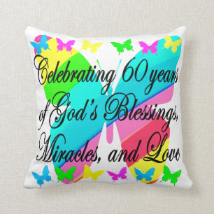 HÜBSCHER 60. GEBURTSTAG GOTT LIEBING PILLOW KISSEN