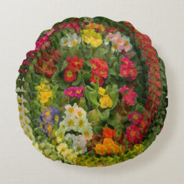 Hübscher Abend Primroses.... Rundes Kissen
