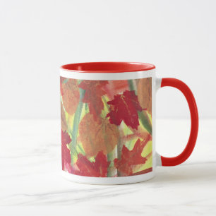 Hübscher Abstrakter Herbst Herbst Verlässt Tasse