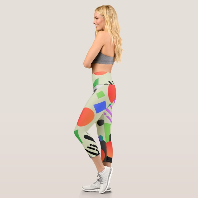 Hübscher abstrakter Liebhaber Niedliche Färbung Ge Capri Leggings (Links)