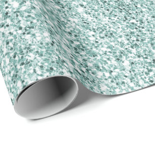 Hübscher Aqua Mint Glitzy Glitzer Geschenkpapier