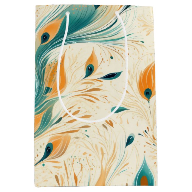 Hübscher Aquamariner Orangencreme Mittlere Geschenktüte (Vorderseite)