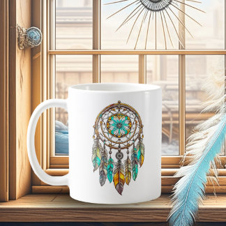 Hübscher Aquamariner und brauner Dreamcatcher Kaffeetasse