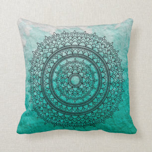 Hübscher aquamariner WatercolorBohemische Kissen