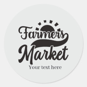 Hübscher Bauernmarkt Text hinzufügen Runder Aufkleber