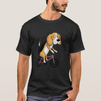 Hübscher Beagle auf dem Fahrrad lustig langweilig