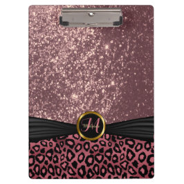 Hübscher Black & Rose Gold Glitzer Klemmbrett