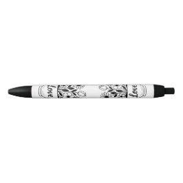 Hübscher Black Tee Cup mit Blume Kugelschreiber