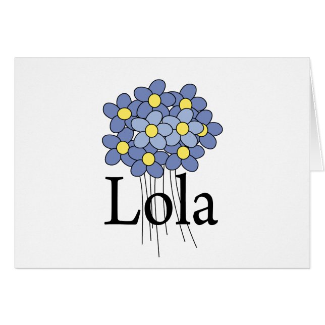 Hübscher blauer Blume Lola T - Shirt (Vorderseite (Horizontal))
