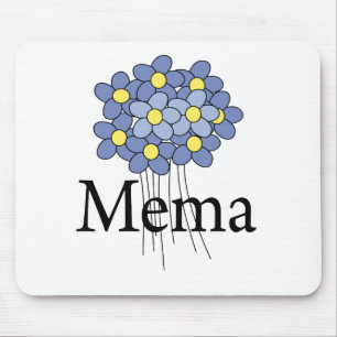 Hübscher blauer Blume MeMa T - Shirt Mousepad