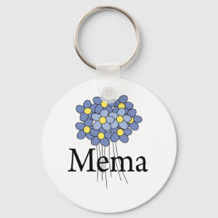 Hübscher blauer Blume MeMa T - Shirt Schlüsselanhänger