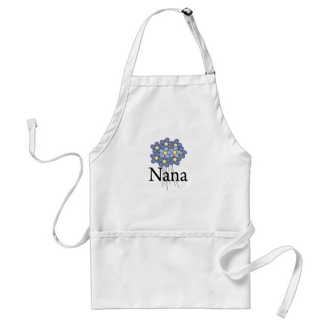 Hübscher blauer Blumen-Nana-T - Shirt Schürze (Vorne)