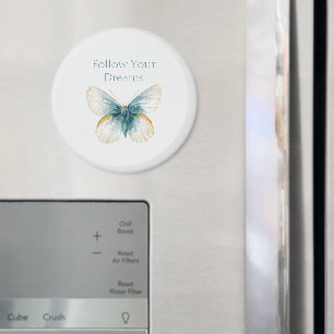 Hübscher blauer Creme-Schmetterling Magnet