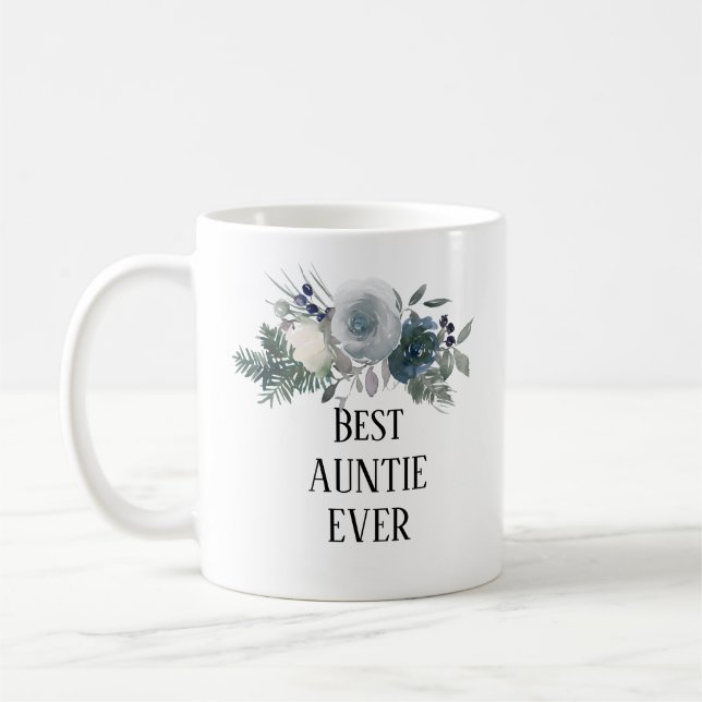 Hübscher blauer Tante Kaffeetasse (Links)