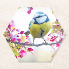 Hübscher Blauer und Gelber Bird auf einem Zweigbil Untersetzer
