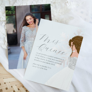 Hübscher Blauer Winter Schneeflocken Mis Quince Fo Einladung