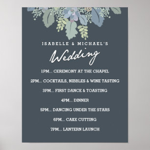 Hübscher Bloms Vintage Hochzeitstag Poster