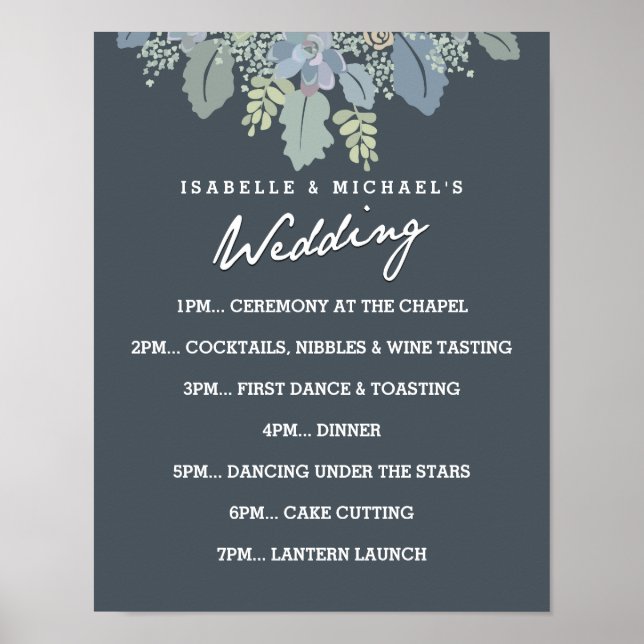 Hübscher Bloms Vintage Hochzeitstag Poster (Vorne)