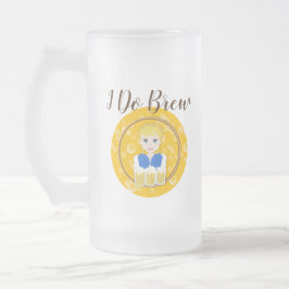 Hübscher blonder Mädchen-Umhüllungs-Bier-Entwurf Mattglas Bierglas
