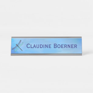 Hübscher Blue Dragonfly Desk Hangwall Cubicle De Schreibtischnamensplakette