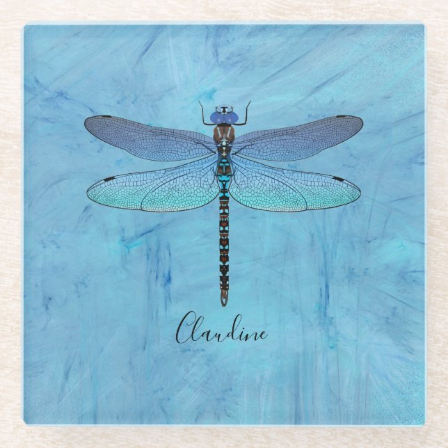 Hübscher Blue Dragonfly Drink Bier Untersetzer (Vorderseite)