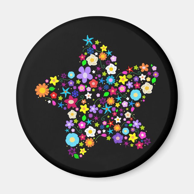 Hübscher Blume Star Magnet (Vorne)