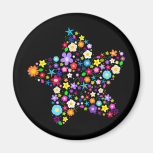 Hübscher Blumen-Stern Magnet