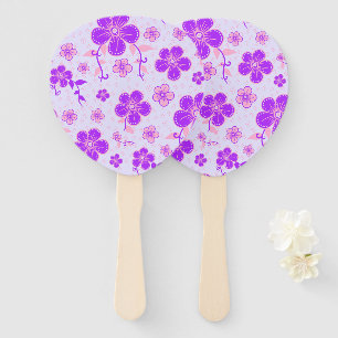 Hübscher Blumendruck Lila und rosa am Lavendel Fächer